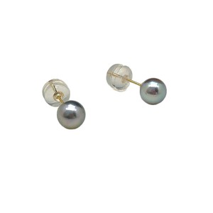 ต่างหูมุกอะโกย่าทอง 18K คุณภาพสูง สีฟ้าเย็นจากน้ำทะเลธรรมชาติ พร้อมแสงสว่างและประกายเงางาม - Product Image 5