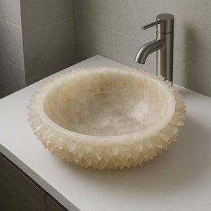 Lavabo Moderno de Resina, Mármol y Cuarzo con Superficie Pulida, Resistente al Agua, Fácil de Limpiar, para Baños de Lujo - Product Image 2