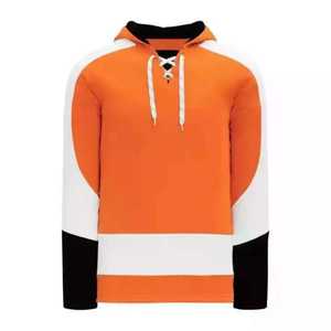 <b>Red</b> Black <b>White</b> Ice Hockey Hoodie Full Sleeve <b>Striped</b> Breathable Quick Dry Regular Fit Unisex Adult All Seasons 100% Jersey - Product Image 3