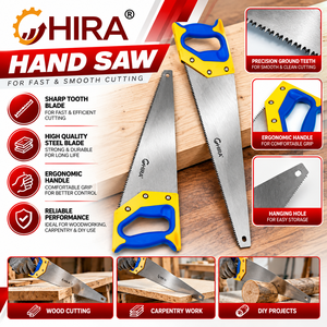 Scie à main industrielle HIRA 28664 pour le bricolage, avec lame en acier trempé, lame fixe de 18 pouces, 24 TPI - Product Image 1