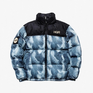 เสื้อแจ็คเก็ตพัฟเฟอร์ผู้ชาย HQR แบบมีฮู้ด ระบายอากาศได้ดี ปิดด้วยซิป กันลม เสื้อโค้ทลำลองสำหรับฤดูหนาว ทรงปกติ สไตล์ไฮสตรีท - Product Image 5