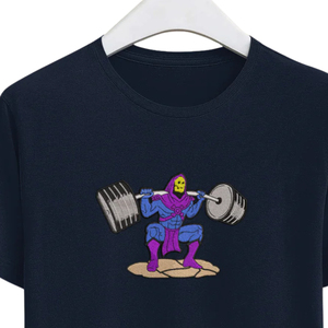 Camiseta de Manga Corta Azul Oscuro para Hombre con Estampado del Personaje Thanos Levantando la Barra, Cuello Redondo, Corte Regular, Algodón Jersey - Product Image 3
