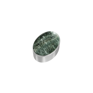 Pendentif coulissant unisexe classique en argent sterling 925 finition haut de gamme avec séraphinite ovale, marquise, poire, fermoir à ressort et chaîne à câble sertie - Product Image 4