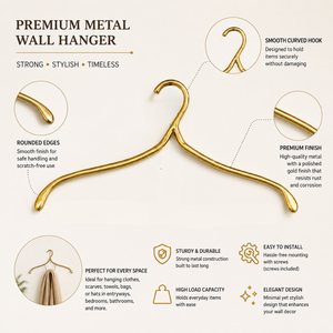 Handcrafted Brass Clothes Hanger Luxury <b>Wardrobe</b> Organizer Decorative Vintage Garment Holder for Closet Bedroom Décor Home Racks - Product Image 5