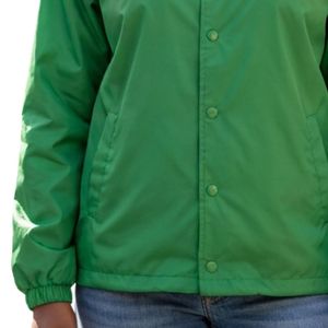 Green Women Snap Front <b>Coach</b> Jacket with Green Embroidered Crest Long Sleeve Casual Lightweight Outerwear Comfortable Daily Wear - Product Image 3