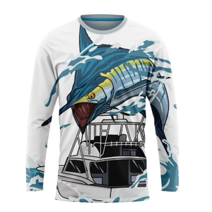 Camiseta de Pesca de Manga Larga Sublimada con Protección Solar UPF 50, Transpirable, 100% Poliéster, con Logotipo Personalizado, Nueva Llegada - Product Image 4