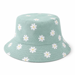 Custom Logo Mint Green Heat-Transfer Printed Adjustable Unisex Bucket <b>Hat</b>-Lightweight Breathable Comfortable Spring/<b>Summer</b> - Product Image 4