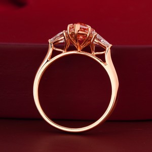 Vivid Red Marquise Cut Lab Grown Diamond 1.62 CT Fashion <b>Ring</b> in 14K <b>Gold</b> - Product Image 3