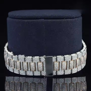 Reloj de cuarzo con diamantes de imitación Moissanite Diamond Chrono Aura para hombre, reloj de pulsera elegante de primera calidad, reloj dorado estilo Ice Master. - Product Image 4