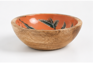 Petit saladier rustique en bois d'acacia émaillé, écologique, pour servir des salades de fruits, idéal pour la maison et les fêtes - Product Image 4