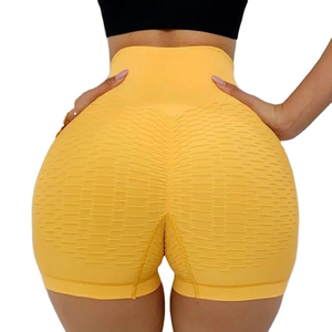 Women's High <b>Waist</b> <b>Elastic</b> <b>Waist</b> Quick Dry Breathable Spandex/Nylon Yoga Sports Shorts for Gym & Casual Use-Custom Brand - Product Image 2