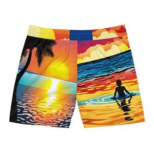 Shorts de Playa para Hombre con Estampado de Palmeras y Atardecer, Secado Rápido, con Cordón Ajustable - Product Image 6
