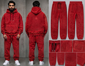 Customized Winter Eco-Friendly Men's Distress <b>Embroidery</b> Fleece Tracksuit Jogger Sweatpants & Zipper Hoodie <b>Set</b> - Product Image 1
