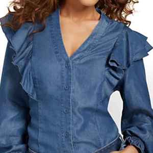 Top de Mezclilla para Mujer: Silueta Elegante y Refinada, Sensación Ligera, Comodidad Superior, Atractivo Distintivo - Product Image 5