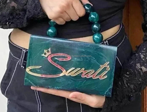 กระเป๋าคลัทช์เรซิ่นแบบโบราณสำหรับผู้หญิงกระเป๋าคลัทช์มือสำหรับงานแต่งงานตอนเย็นเจ้าสาวทำด้วยมือ - Product Image 2