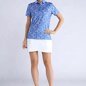 เสื้อโปโลผู้หญิงสำหรับตีกอล์ฟ น้ำหนักเบา ออกแบบได้ตามต้องการ แขนสั้น แห้งเร็ว ติดกระดุม 4 เม็ด - Product Image 6
