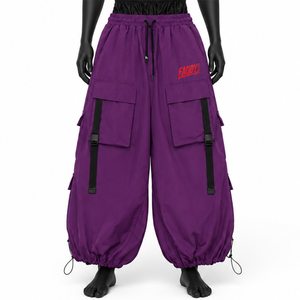 Pantalon de snowboard imperméable ample violet, pantalon de ski cargo unisexe taille haute coupe-vent pour sports d'hiver en extérieur, équipement de neige - Product Image 1