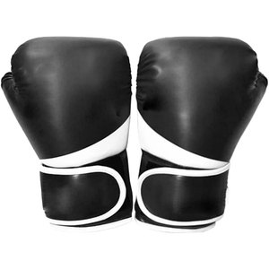 Guantes de Boxeo Personalizados al por Mayor en Blanco y Negro, de Cuero PU, para Entrenamiento, Sparring, MMA, Muay Thai, con Soporte de Velcro para la Muñeca, OEM - Product Image 4