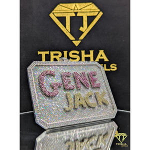เครื่องประดับทริชา รุ่นพรีเมียม GENE JACK รูปหัวใจประดับเพชรโมอิสซาไนต์ VVS  บนตัวเรือนเงินแท้ 925  รับรองโดย GIA สไตล์ฮิปฮอป - Product Image 2