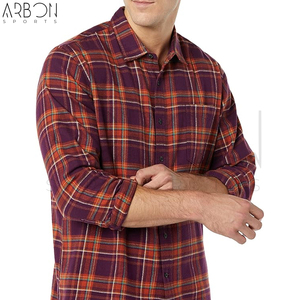Camisas de Franela Hechas a Mano, Nuevas, de Manga Larga, Multicolores, Color Borgoña, con Bolsillos Delanteros en el Pecho, Buena Venta, Nuevo Ingreso, Mejor Precio - Product Image 5