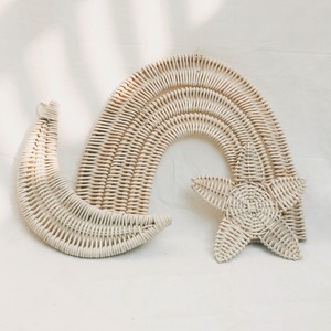 Low price rattan wall art piece natural wall-hanging charm kids birthday party decoration set - Product Image 5