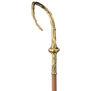 Crosse d'évêque tendance en laiton doré poli, bâton de marche cérémoniel, design classique, cadeaux d'église personnalisables - Product Image 1