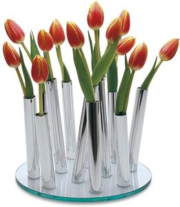 Minimalist Luxury Stainless steel Tabletop <b>Vases</b> With Concrete Base For home hotel Wedding Centerpiece Decor - Product Image 3