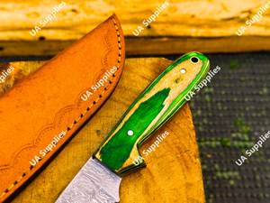 Factory Direct Custom Handmade Damascus Steel Razor <b>Sharp</b> Drop Point Camping Skinner <b>Knife</b> Fixed OEM Customizable Pakka Wood - Product Image 5