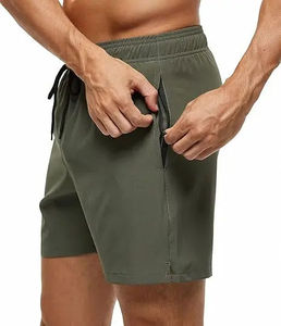 Shorts d'été pour hommes, séchage rapide, décontractés, athlétiques, pour la gym, la plage, en polyester et coton, avec poches zippées, shorts pour hommes personnalisés - Product Image 4