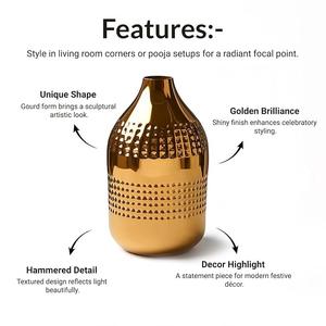 Florero Moderno de Metal para Mesa con Acabado Elegante, Decoración Estilosa para Salas de Estar y Comedor - Product Image 5