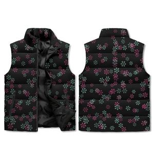 Premium Snowflake Print Puffer Vest Sleeveless Quilted Winter Zip Up Padded Gilet Puffer Vest Men Women Christmas Outerwear <b>Coat</b> - Product Image 2