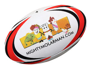 Ballon de rugby promotionnel en caoutchouc synthétique durable, entièrement personnalisable avec logo, idéal pour les événements d'entreprise et la promotion sportive - Product Image 2