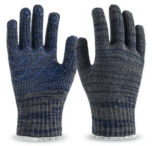 Gants de sécurité de travail personnalisables en tricot camouflage antidérapants avec paume et doigts texturés à points PVC - Product Image 2