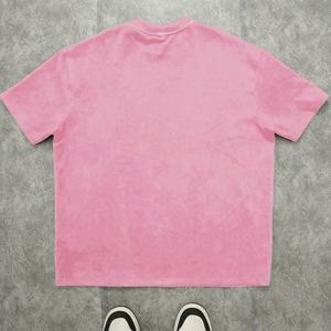 Men's Manufacturer Custom 100% Cotton Oversized High Quality Dtg Print Rhinestone Solid Pattern O-Neck Breathable Short Sleeve - Product Image 2