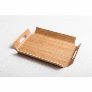 Bandeja Redonda de Madera Ecológica para Servir, Plato de Madera Acanalado al por Mayor, Bandejas Decorativas para Servir Comida en Mesas de Café para Hoteles - Product Image 2