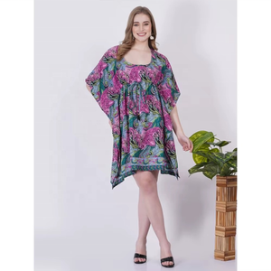 Summer Casual Boho Printed Eco-Friendly Plain Dyed <b>Sweet</b> Sexy Maxi Paisley Solid Design Women's Summer Short Sleeve Dresses - Product Image 1