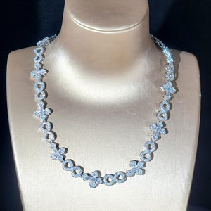 Collar Infinity Link de Plata de Ley 925 con Diamantes de Moissanita, Estilo Hip Hop, Cruz, Joyería Unisex - Product Image 1