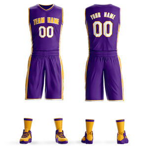 Set Jersey Basket Personalisasi, Pakaian Olahraga Bernapas, Seragam Tim Profesional - Product Image 6