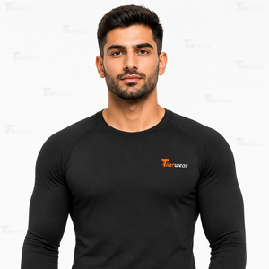 <b>Mens</b> Premium Long Sleeve Compression Shirts Quick Dry Sports Quick dry <b>stretch</b> fabric Crew Neck Full Sleeve Training Top - Product Image 5