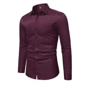 Camisa Formal de Negocios de Manga Larga para Hombre, de Poliéster/Algodón, Tela Satinada, Transpirable, Antiarrugas, Verano, Personalizada, OEM, ODM - Product Image 3