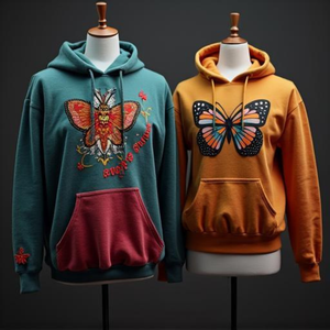 เสื้อฮู้ดดี้ผ้าฝ้ายย้อมสีหนาสำหรับผู้ชาย แบบสั่งทำพิเศษ - Product Image 2