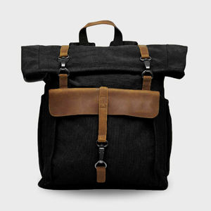 Mochila de Lona y Cuero de Gran Capacidad, Bolsa para Portátil de Viaje, Proveedor Mayorista de Marca Privada LCB-0065 - Product Image 1