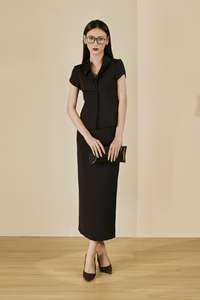 Chemisier pour femme vietnamienne à manches courtes, col châle ou col à revers, avec encolure ornée de roses KA04 - Product Image 5