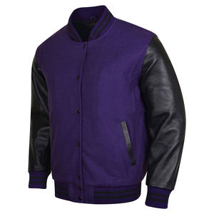 Custom Men's Wool Letterman <b>Real</b> <b>Leather</b> Varsity <b>Jacket</b> Embroidery Logos Patches and Labels <b>Jacket</b> for Men - Product Image 4
