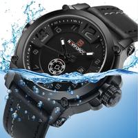 NAVIFORCE NF9099 9099 Yeni Trend Erkek Kuvars Mekanizmalı Saat Deri Su Geçirmez Büyük Kadran Spor Günlük Otomatik Tarihli Kol Saati