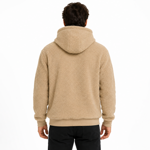 Custom <b>Men</b> <b>Sherpa</b> Hoodie <b>Fleece</b> Pullover Sweatshirt Kangaroo Pocket Solid Color Custom <b>Men</b> <b>Sherpa</b> Hoodie <b>Fleece</b> Pullover - Product Image 2