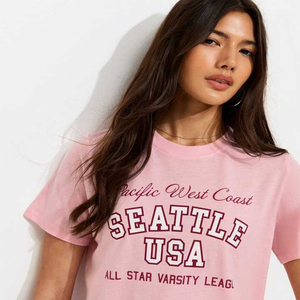 Ladies Printed T-Shirts Premium Quality Cotton Tees Casual Wear Comfortable Lightweight Quick Dry Women's Shirts Custom Logo - Product Image 3