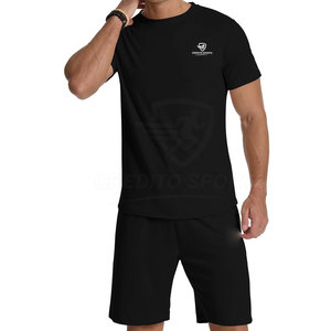 Conjunto de pantalones cortos y camiseta para hombre de corte moderno, estilo elegante, transpirable y cómodo. - Product Image 3