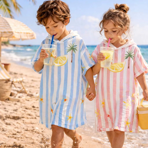 Poncho bébé unisexe 100% coton personnalisable, doux, respirant, à capuche, léger, confortable pour tous les jours - Product Image 1