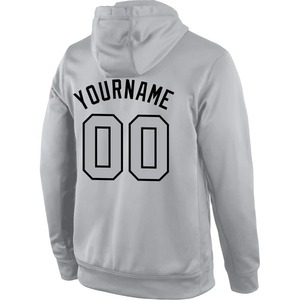 Custom Stitched Gray Gray <b>Black</b> Sports Pullover Sweatshirt Hoodie Performance Athletic Team Training <b>Fleece</b> Lifestyle Hoodies - Product Image 5